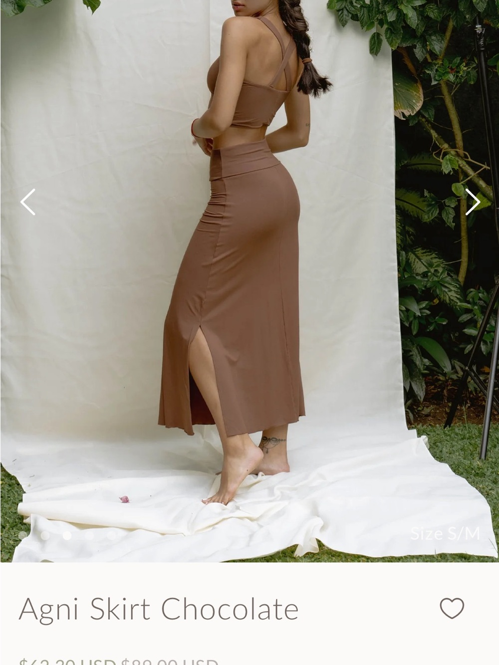 Agni Maxi Skirt in Chocolate Brown - Picture 4 of 5